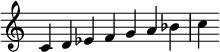 
{
\override Score.TimeSignature #'stencil = ##f
\relative c' {
  \clef treble 
  \time 7/4 c4 d es f g a bes c
} }
