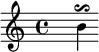 { \relative c'' { s b\reverseturn } }