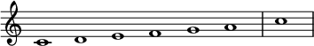 
\relative c' {  
   \new Staff \with { \remove "Time_signature_engraver" }  
   { \key c \major  \time 1/1 \cadenzaOn c1 d e f g a  \bar"|" c \bar"|"}
   }
