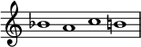 
{
\override Score.TimeSignature#'stencil = ##f
  \set Score.proportionalNotationDuration = #(ly:make-moment 2/1)
    \relative c'' {
        \time 4/1
        \set Score.tempoHideNote = ##t \tempo 1 = 60
        bes1 a c b!  
    }
}
