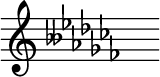 { \magnifyStaff #3/2 \omit Score.TimeSignature \set Staff.keyAlterations = #`((6 . ,DOUBLE-FLAT)(2 . ,FLAT)(5 . ,FLAT)(1 . ,FLAT)(4 . ,FLAT)(0 . ,FLAT)(3 . ,FLAT)) s^"" }