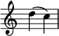   {
\override Score.TimeSignature
#'stencil = ##f
    \relative c'' {
        \time 2/4
        d4( c)
    }
}
