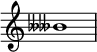  {
\omit Score.TimeSignature \relative c'' {
  \tweak Accidental.stencil #ly:text-interface::print \tweak Accidental.text \markup { \concat { \doubleflat \doubleflat }}beses1
} }
