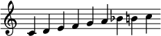 
\new staff \relative c'  {\time 9/4 \override Score.BarLine.stencil = ##f \override Score.TimeSignature.stencil = ##f c d e f g a bes b c}
 