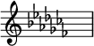 {\key ces\major\override Staff.TimeSignature.stencil=##f \skip 1}\layout {indent = #0 line-width = #26 ragged-last = ##f}