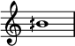 { \omit Score.TimeSignature \relative c'' bih1}