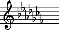 \new Staff \with{ \magnifyStaff #2 } { \omit Score.TimeSignature { \key ces \major s^"" } }