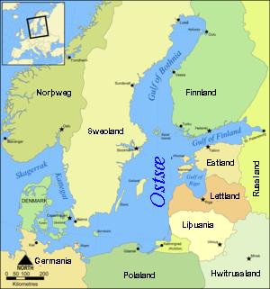 Ostsæ and land þǣrymbe