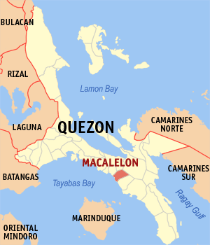 Mapa han Quezon nga nagpapakita kon hain nahimutang an Macalelon