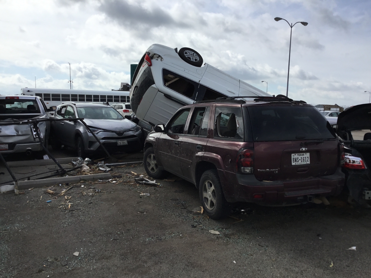 EF2 tornado damage at a correctional facility in Northeastern Abilene, Texas.