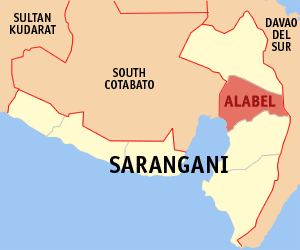 Mapa han Sarangani nga nagpapakita kon hain nahamutangan an Alabel