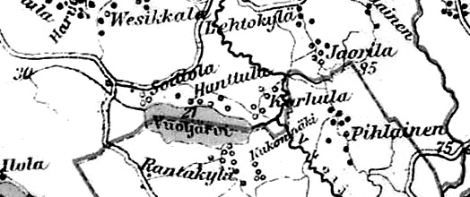 Деревни Кархула и Сойттола на финской карте 1923 года