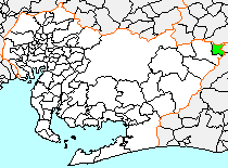 Location of Tomiyama in Aichi Prefecture