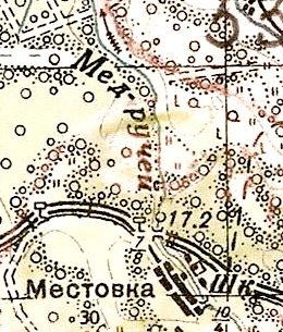 План деревни Местовка. 1941 год