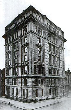 Exterior of the Polhemus building shortly after completion