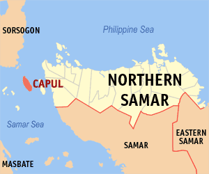 Mapa san Northern Samar nga nagpapakita kon hain an Capul