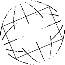 Figura 2: Nube de puntos generada a partir de rectángulos normalizados escalados tal que '"`UNIQ--postMath-0000001C-QINU`"'. La forma media se muestra completamente.