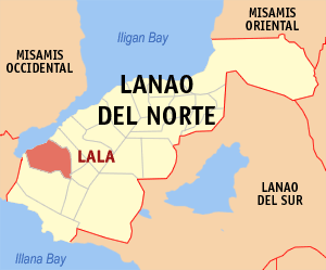 Mapa han Lanao del Norte nga nagpapakita hon hain nahamutangan an Lala