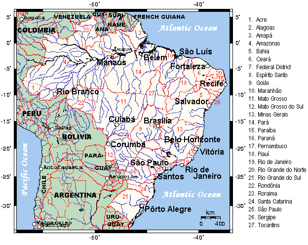 Map of Brazil