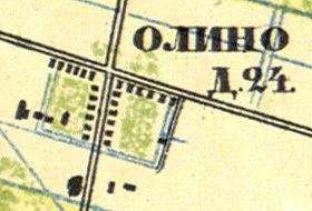 План деревни Ольгино. 1860 год