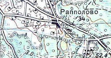 Деревня Рапполово на карте 1939 года