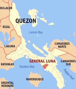Mapa han Quezon nga nagpapakita kon hain nahimutang an General Luna