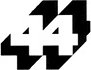 A sans serif "44" with extruded shadows to the bottom left and upper right, in the style of the main WGBH logo.