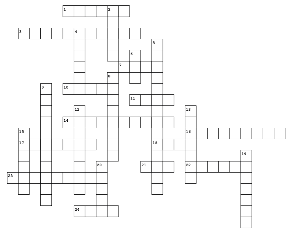 Crossword image for printing and visual