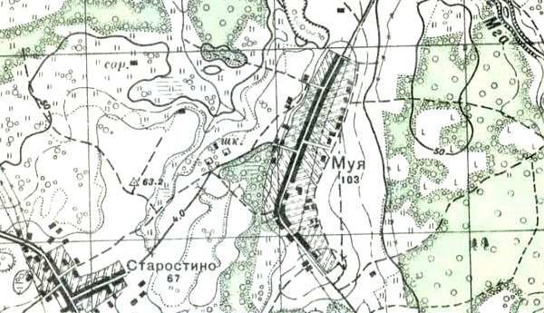 План деревни Муя. 1941 год