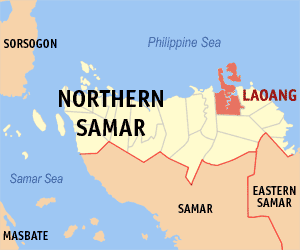 Mapa san Northern Samar nga nagpapakita kon hain an Laoang