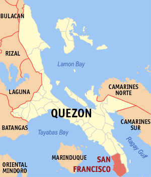 Mapa han Quezon nga nagpapakita kon hain nahimutang an San Francisco