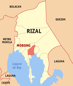 Mapa han Rizal nga nagpapakita kon hain nahimutang an Morong