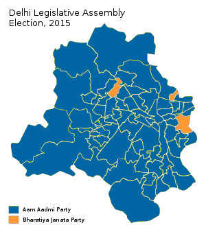 2015 Delhi election map