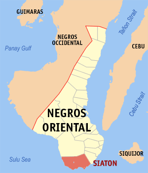 Mapa han Negros Oriental nga nagpapakita kon hain an Siaton