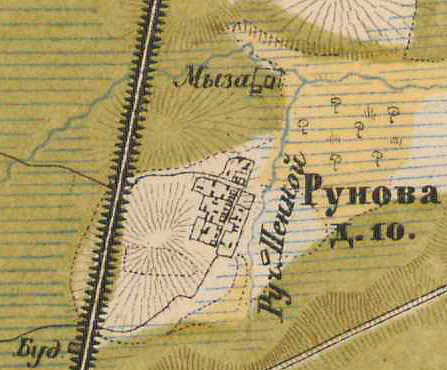 План деревни Руново. 1885 год