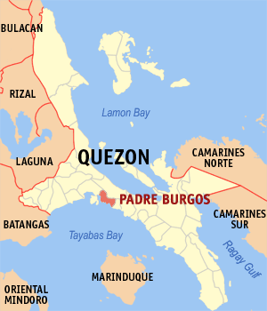 Mapa han Quezon nga nagpapakita kon hain nahimutang an Padre Burgos