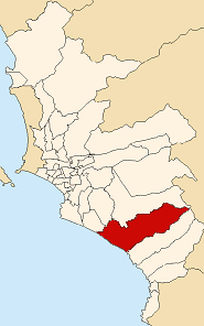 Location of Lurín in the Lima province