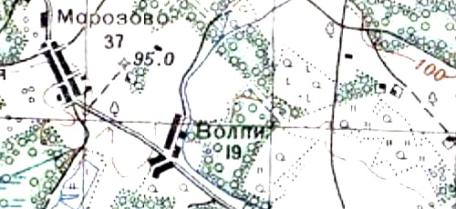 Деревня Морозово на карте 1940 года