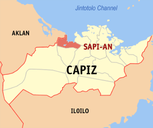 Mapa han Capiz nga nagpapakita kon hain nahamutangan an Sapi-an