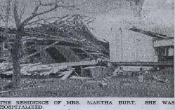 Tornado damage in Fort Payne, Alabama. Photo Courtesy of Maitland E. Davidson, Fort Payne Journal via Carlton and Lana Floyd, De Kalb County, Alabama, Geneaological Society