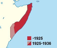 Italian Somaliland, with Oltre Giuba acquired in 1925