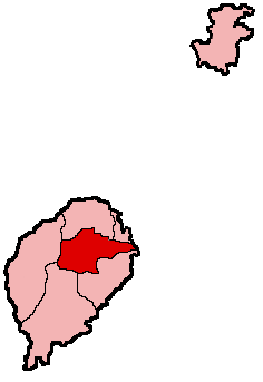 Localização do distrito de Cantagalo no São Tomé e Príncipe