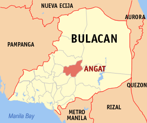 Mapa han Bulacan nga nagpapakita kon hain nahimutang an Angat