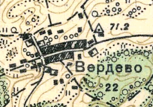 План деревни Вердия. 1938 год