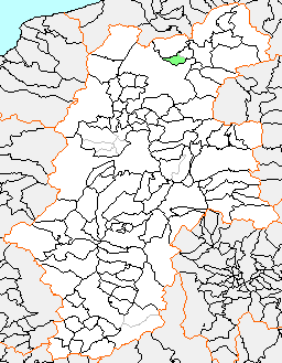 牟礼村の県内位置図