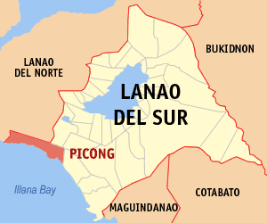 Mapa sa Lanao del Sur nga nagpakita sa nahimutangan sa Sultan Gumander.