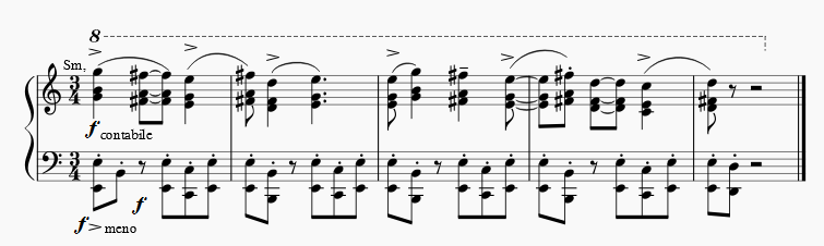 Martinu Symphony No. 1, 1st movement, main theme