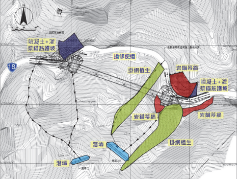 芙谷峩橋施工設計平面圖。