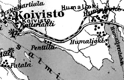 Деревня Пенттиля на финской карте 1923 года