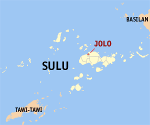 Mapa han Sulu nga nagpapakita kon hain nahamutang an Jolo